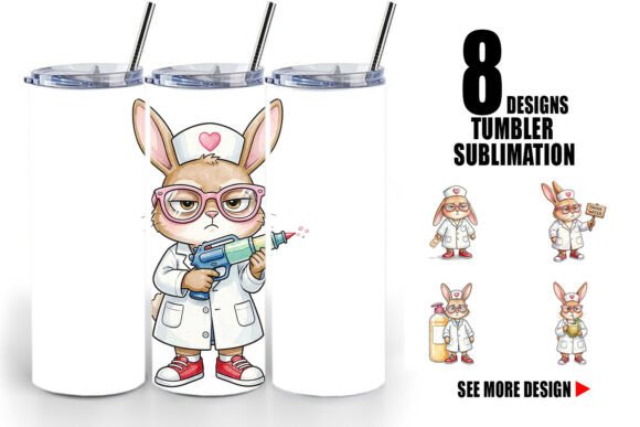 Download Sarcastic Bunny Nurse Tumbler Wrap PNG - Premium Resources