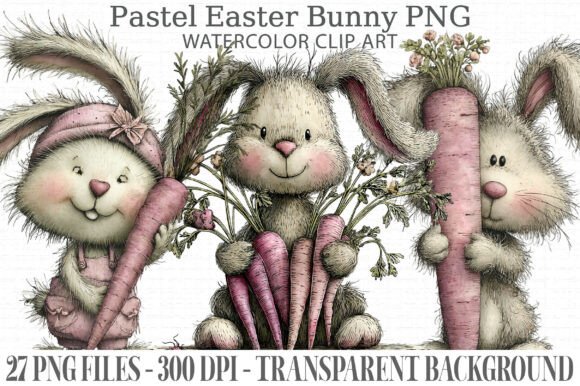 Download Pastel Easter Bunny PNG Bundle - Premium Resources
