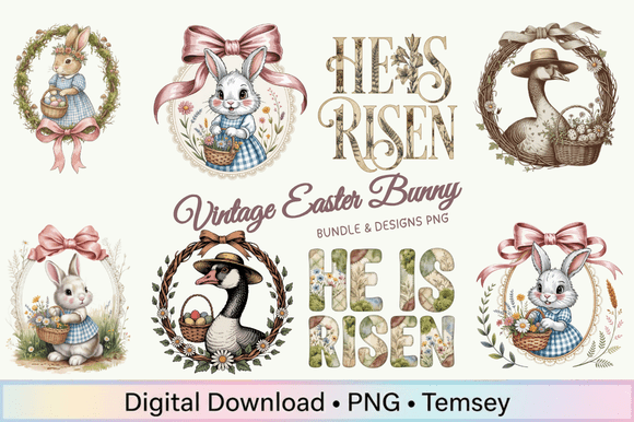 Download Vintage Easter Bunny PNG Bundle - Easter bunny png bundle Collection