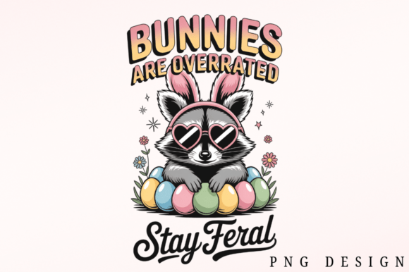 Download Bunnies Are Overrated Raccoon Easter PNG - Premium Bundle